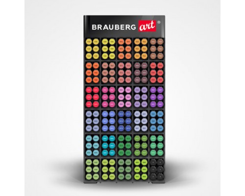 Дисплей настольный для размещения маркеров для скетчинга BRAUBERG ART, 30 ячеек, 180 маркеров