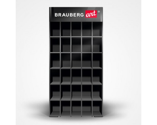 Дисплей настольный для размещения маркеров для скетчинга BRAUBERG ART, 30 ячеек, 180 маркеров