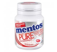 Жевательная резинка MENTOS Pure White (Ментос) "Клубника", 54 г, банка, 67842