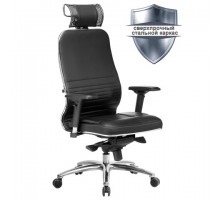 Кресло офисное МЕТТА "SAMURAI" KL-3.04, с подголовником, экокожа, черное