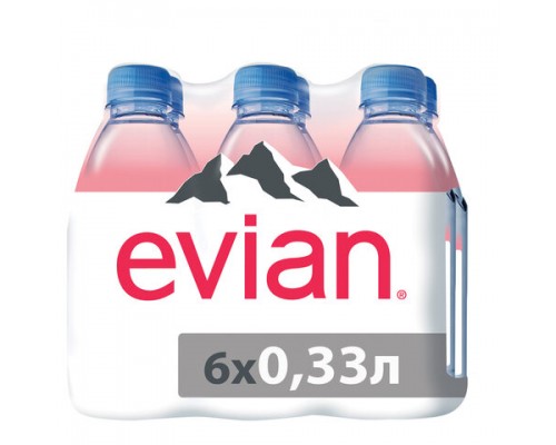Вода негазированная минеральная EVIAN 0,33 л, ш/к 22011
