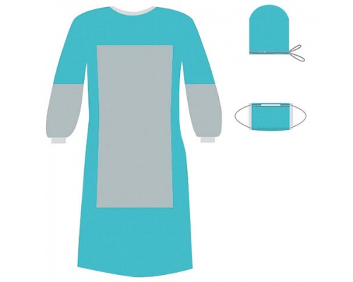 Комплект одноразовой одежды для хирурга КХ-03 с усиленной защитой стер. 3 предмета, ГЕКСА ш/к 44499