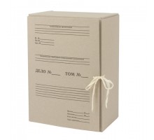 Короб архивный STAFF, 150 мм, переплетный картон, 2 хлопчатобумажные завязки, до 1400 листов, 110931