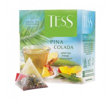 Чай TESS "Pina Colada" зеленый с ароматом тропических фруктов, 20 пирамидок по 1,8 г, 0787-12