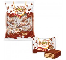 Конфеты шоколадные РОТ ФРОНТ "Коровка", вафельные с шоколадной начинкой, 250 г, пакет, РФ09756