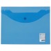 Папка-конверт с кнопкой МАЛОГО ФОРМАТА (240х190 мм), А5, прозрачная, синяя, 0,18 мм, BRAUBERG, 22402