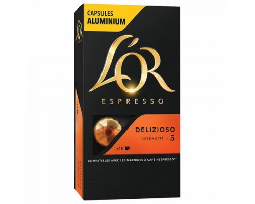 Кофе в алюминиевых капсулах LOR Espresso Delizioso для кофемашин Nespresso, 10 порций, 4028608