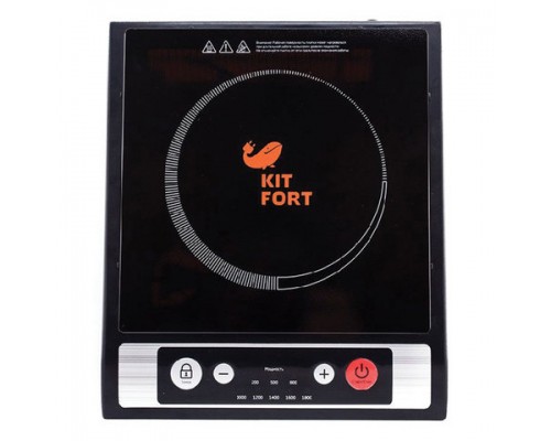 Плитка электрическая индукционная KITFORT KT-107, 1800Вт, 1 конфорка,8 режимов,кнопочное упр.,черная