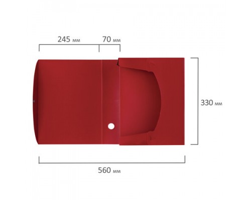 Короб архивный (330х245 мм), 70 мм, пластик, разборный, до 750 листов, красный, 0,7мм, STAFF, 237276