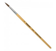 Кисть ПИФАГОР, ПОНИ, круглая, № 5, деревянная лакированная ручка, с колпачком, 200834