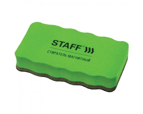Стиратели магнитные для магнитно-маркерной доски, 57х107 мм, КОМПЛЕКТ 10 ШТ., STAFF, зеленые, 237510