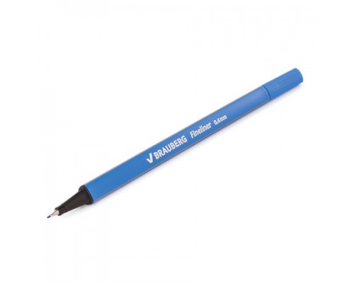 Ручка капиллярная (линер) BRAUBERG Aero, ГОЛУБАЯ, трехгранная, металлич. наконечник, 0,4мм, 142259