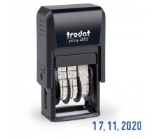 Датер-мини месяц цифрами, для банка, оттиск 20х3,8 мм, синий, TRODAT 4810 BANK, корпус черный