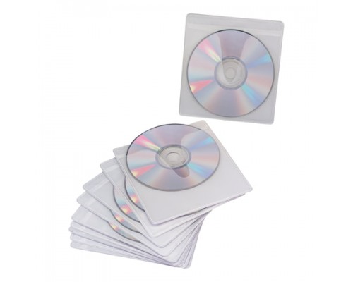 Конверты для CD/DVD BRAUBERG, КОМПЛЕКТ 10шт., на 1CD/DVD, самоклеящиеся, упак. с европодвесом,510197
