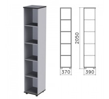 Шкаф (стеллаж) "Монолит", 370х390х2050 мм, 4 полки, цвет серый, КМ45.11