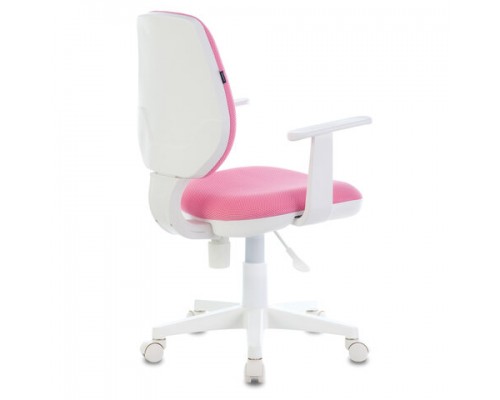 Кресло BRABIX Fancy MG-201W, с подлокотниками, пластик белый, розовое TW-13A, 532409