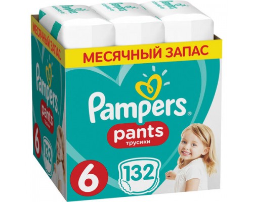Подгузники-трусики 132шт PAMPERS (Памперс) Pants, размер 6 (15+кг), ш/к 08080