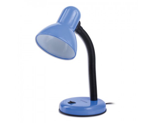 Настольная лампа светильник SONNEN OU-203, на подставке, цоколь Е27, синий, 236677