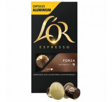 Кофе в алюминиевых капсулах L'OR "Espresso Forza" для кофемашин Nespresso, 10 порций, 4028605