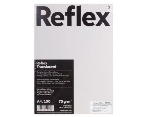 Калька REFLEX А4, 70 г/м, 100 л, Германия, белая, R17118