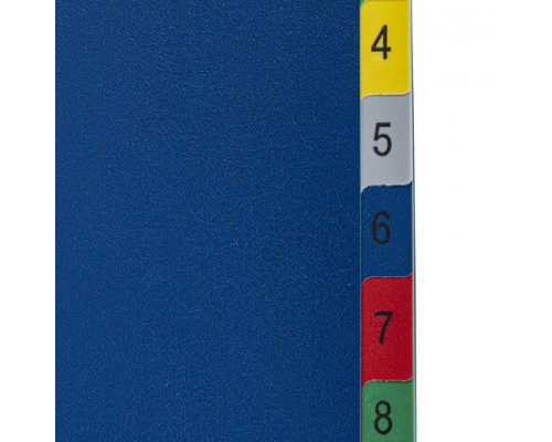 Разделитель пластиковый широкий BRAUBERG А4+, 12 листов, цифровой 1-12, оглавление, цветной, 225622