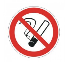 Знак запрещающий "Запрещается курить", круг, диаметр 200 мм, самоклейка, 610001/Р 01