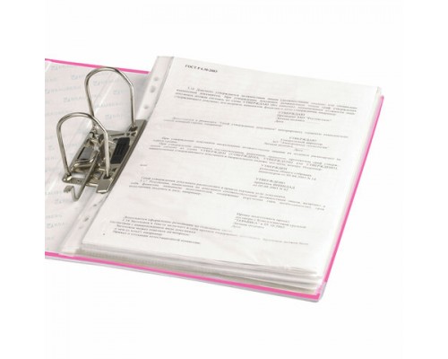 Папка-регистратор BRAUBERG с покрытием из ПВХ, 80 мм, с уголком, розовая (удв. срок службы), 227195