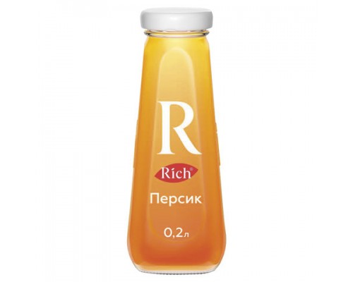 Нектар RICH (Рич) 0,2 л, персик, для д/п, стеклянная бутылка, ш/к 20423