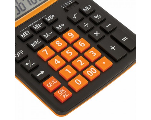 Калькулятор настольный BRAUBERG EXTRA COLOR-12-BKRG (206x155мм), 12 разряд, ЧЕРНО-ОРАНЖЕВЫЙ, 250478