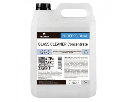 Средство для мытья стекол и зеркал 5л PRO-BRITE GLASS CLEANER, концентрат,73929