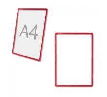 Рамка POS для ценников, рекламы и объявлений А4, красная, без защитного экрана, 290252