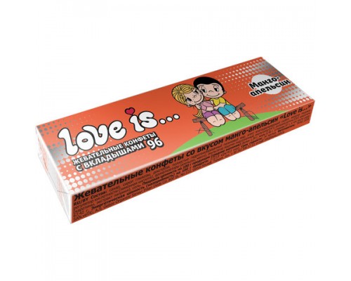 Жевательная конфета LOVE IS со вкусом Манго-апельсин, 25 г, ш/к 72686