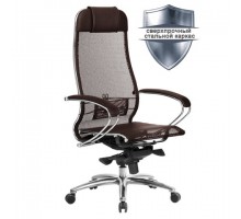 Кресло офисное МЕТТА "SAMURAI" S-1.04, сверхпрочная ткань-сетка, темно-коричневое