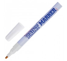Маркер-краска лаковый (paint marker) MUNHWA "Slim", 2 мм, БЕЛЫЙ, нитро-основа, алюминиевый корпус, SPM-05