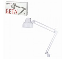 Настольная лампа светильник Бета на струбцине, цоколь Е27, белый