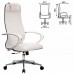 Кресло офисное МЕТТА К-6 хром, экокожа, сиденье и спинка мягкие, белое