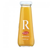 Сок RICH (Рич) 0,2 л, апельсин, подходит для детского питания, стеклянная бутылка, 1658101