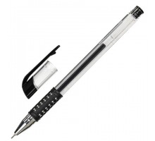Ручка гелевая с грипом STAFF "Basic Needle" GP-679, ЧЕРНАЯ, игольчатый узел 0,5 мм, линия письма 0,35 мм, 143679