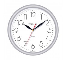 Часы настенные TROYKATIME (TROYKA) 21270212, круг, белые, серебристая рамка, 24,5х24,5х3,1 см