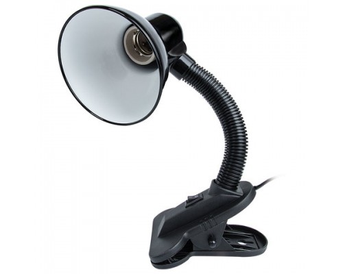 Настольная лампа светильник SONNEN OU-108, на прищепке, цоколь Е27, черный, 236679