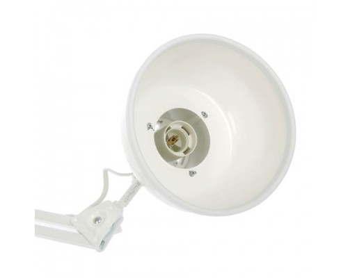 Настольная лампа светильник Бета-К на струбцине, цоколь Е27, белый
