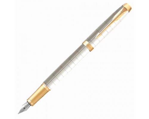 Ручка перьевая PARKER IM Premium Pearl GT, корпус жемчужный лак, позолоч. дет, син, 2143649