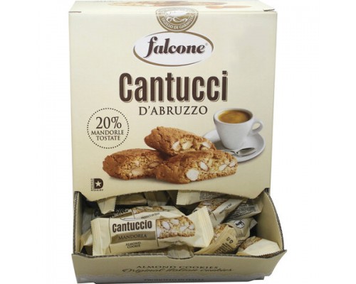 Печенье сахарное FALCONE Cantucci с миндалем, 1 кг (125 шт по 8г), в коробке Office-box, ш/к 08114