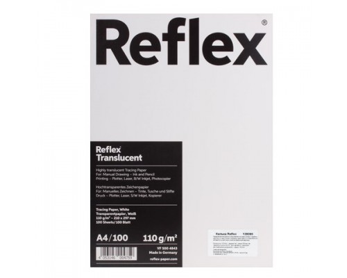 Калька REFLEX А4, 110 г/м, 100 л, Германия, белая, R17120