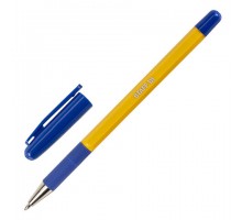 Ручка шариковая с грипом STAFF "Basic BP-14 Orange", СИНЯЯ, узел 0,7 мм, линия письма 0,35 мм, 143747