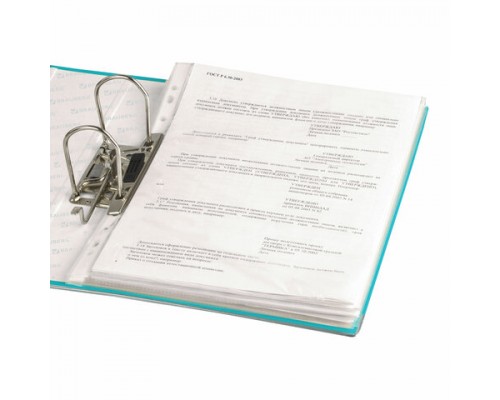 Папка-регистратор BRAUBERG с покрытием из ПВХ, 80 мм, с уголком, бирюзов. (удв. срок службы), 227198