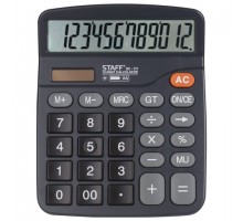 Калькулятор настольный STAFF PLUS DC-111 (180x145 мм), 12 разрядов, двойное питание, +БАТАРЕЙКА АА, 250427