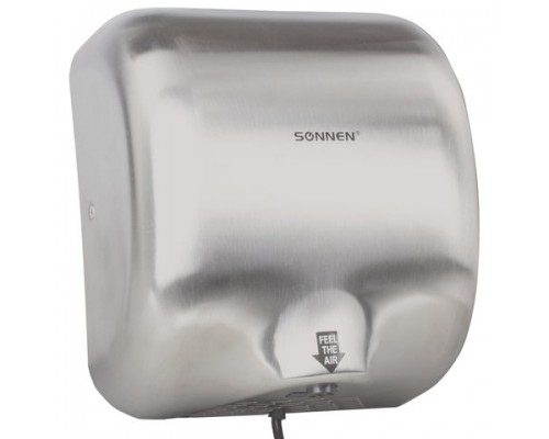 Сушилка для рук SONNEN HD-999, 1800 Вт, нержавеющая сталь, антивандальная, хром 604746