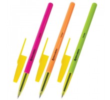 Ручка шариковая BRAUBERG "Color", СИНЯЯ, корпус ассорти, узел 1 мм, линия письма 0,5 мм, 141507
