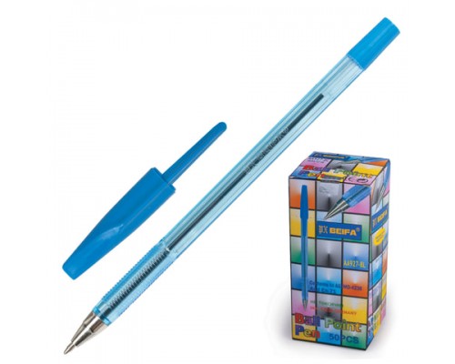 Ручка шариковая BEIFA (Бэйфа) 927, СИНЯЯ, корпус тонированный синий, 0,7мм, линия 0,5мм, AA927-BL